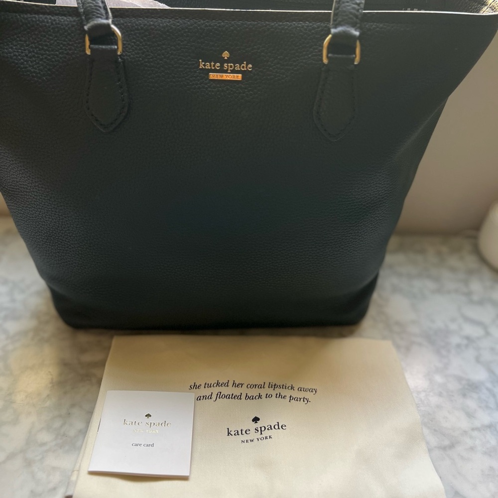 Kate Spade Black Leather Tote Jackson Street Jana PXRU9419 Pebbled